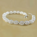 925 Sterling Silver Bracelet Zirconia Geometric Chain Linked For Women Charm Bangle Fashion Lucky Jewelry Gift Christmas