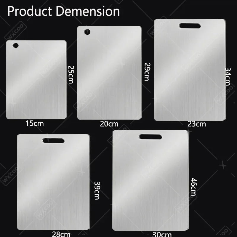 WXCOO Kitchen Cutting Board Thickened Stainless Steel Boards for Cut Vegetables Fruit Meat Food Grade Chopping Cutting Boards