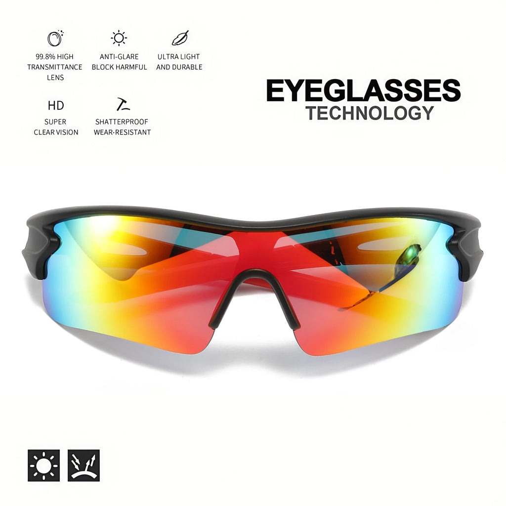 New Fashion Colorful Sports Sunglasses - One-Piece Wraparound Lens, UV400 for Running, Cycling & Outdoor