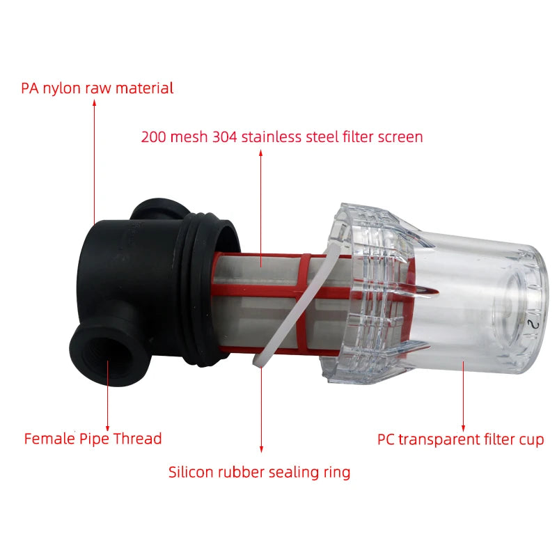 Garden Watering Filter 1/2'' 3/4'' 1'' Plastic Irrigation System Impurity Prefilter Aquaculture Household Water Pipe Filter
