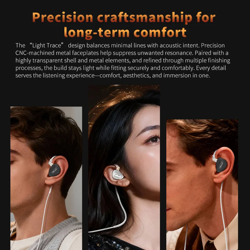 GK Streak Hi-Fi In-Ear Monitors KUN  Dynamic + Micro Planar Dual-Driver Earphones with Detachable Cable GK-KUNTEN Upgraded