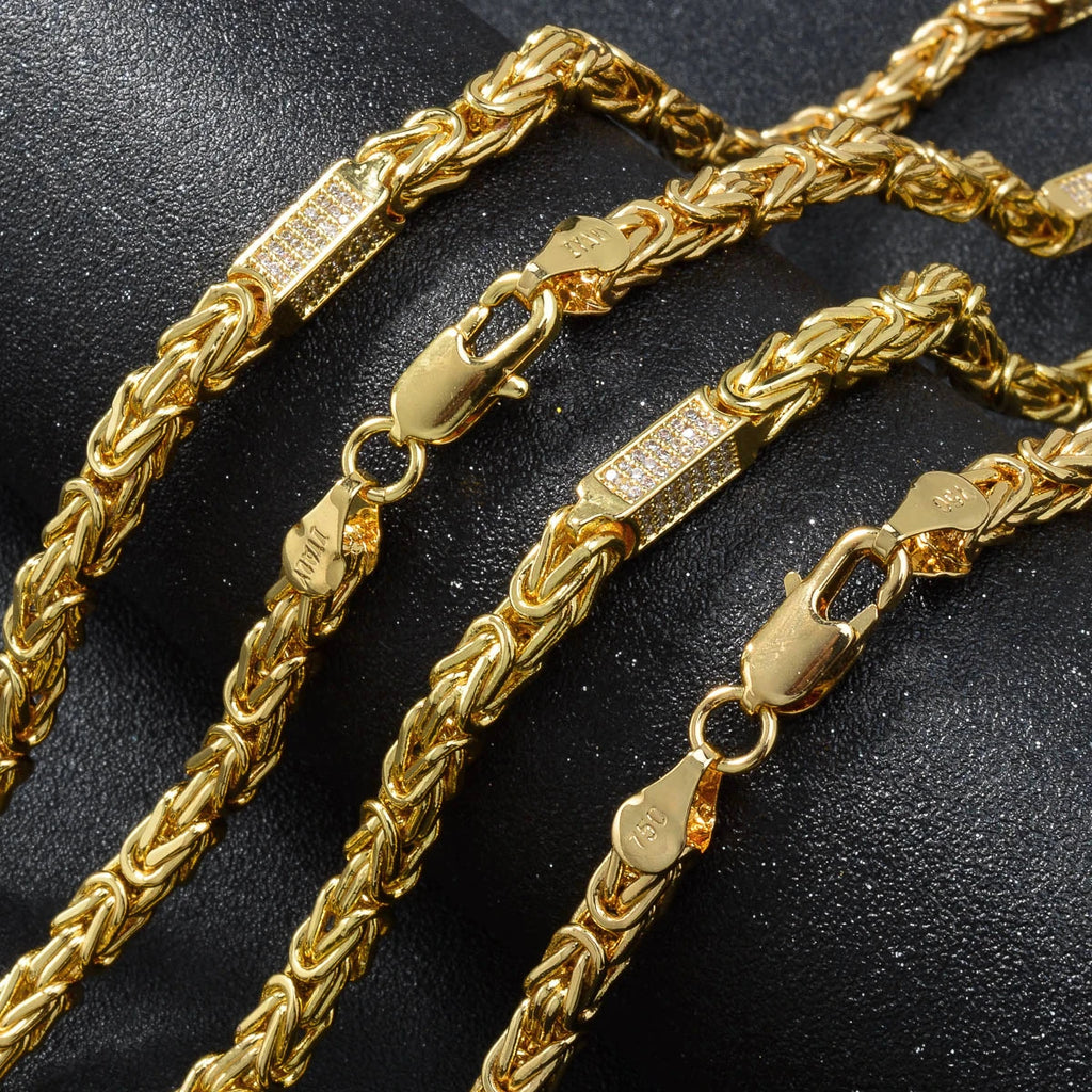 1PC Hot Selling Men's Women's Necklace 5mm Wide Square Hip-Hop Chain Inlaid Exquisite Shiny Zircon Suitable Daily Party Gifts