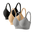 3 PCS Set Breathable Front Open Nursing Bra Maternity Underwear Pregnancy Bra Full Cup Wireless Comfortable Breastfeeding Bra