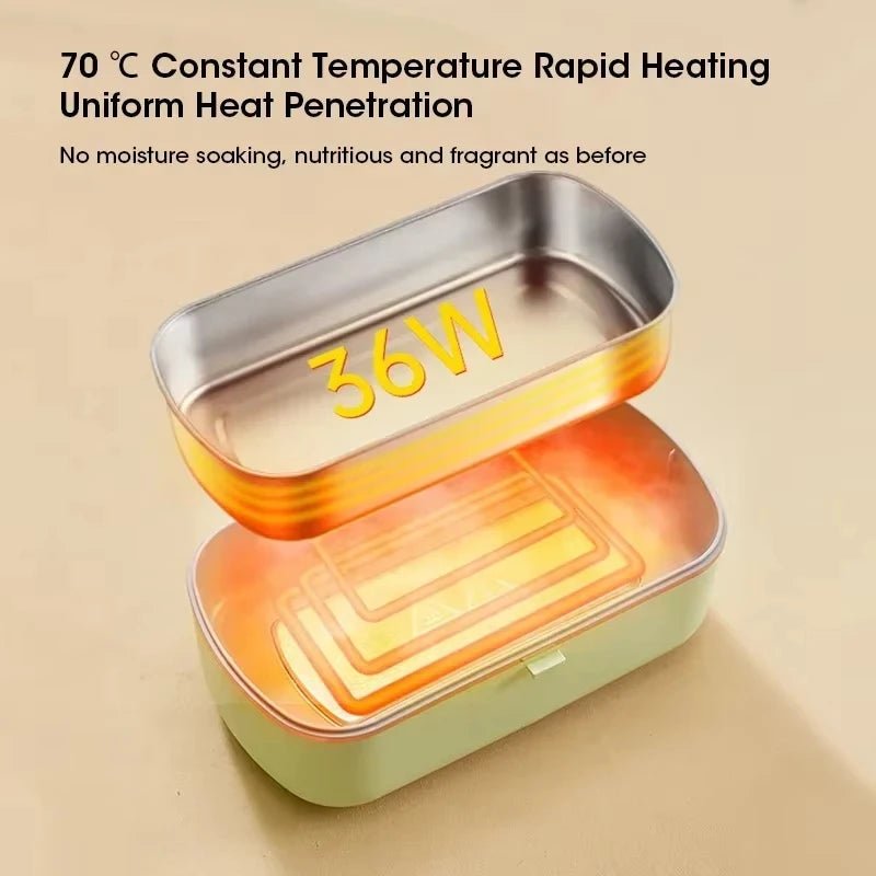 Large Capacity Portable Insulated Lunch Box with Stainless Steel and PP Material Handbag for Office Workers and Travelers