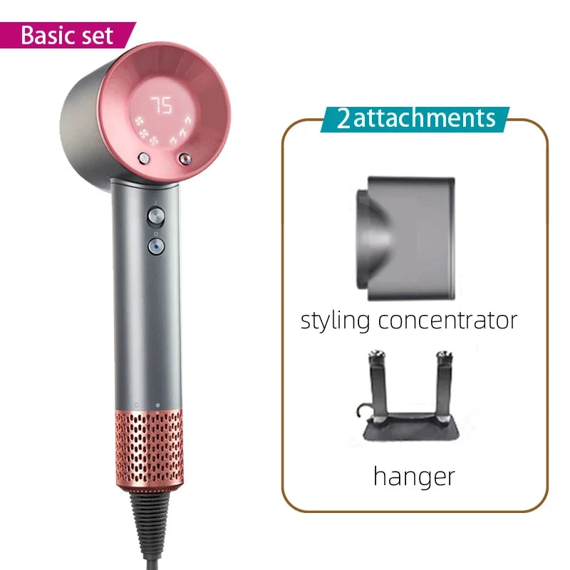 Professional Hair Dryer High Speed Negative Ion 110000rpm Hair Dryer 1500W Professional Hair Care with LED Temperature Display