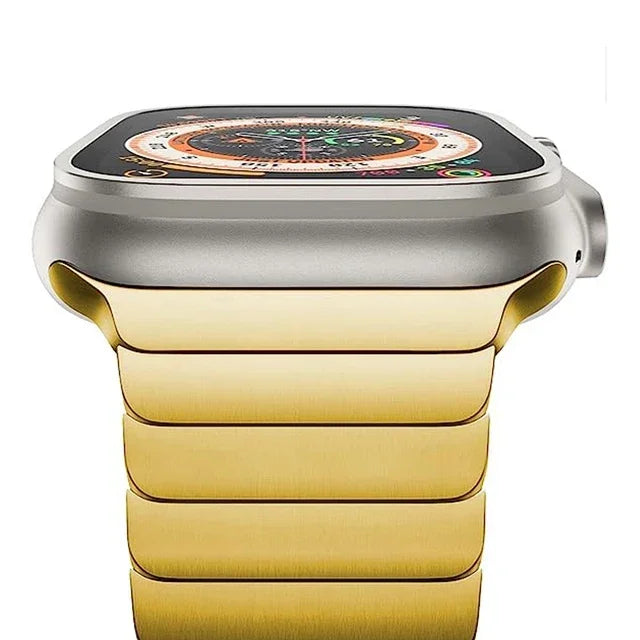 Titanium Color Strap for Apple Watch Band Ultra 2 49mm 45mm 44mm 42mm 41mm 40mm Stainless Steel Bracelet IWatch 9 8 7 6 SE 5 4