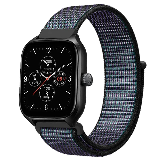 20mm 22mm Nylon Loop Strap for Amazfit GTR 47mm/GTR4 3 Pro/GTS 4 mini/3 Bracelet for Amazfit Balance 3 2/bip 5 6 Max/Stratos 2 3