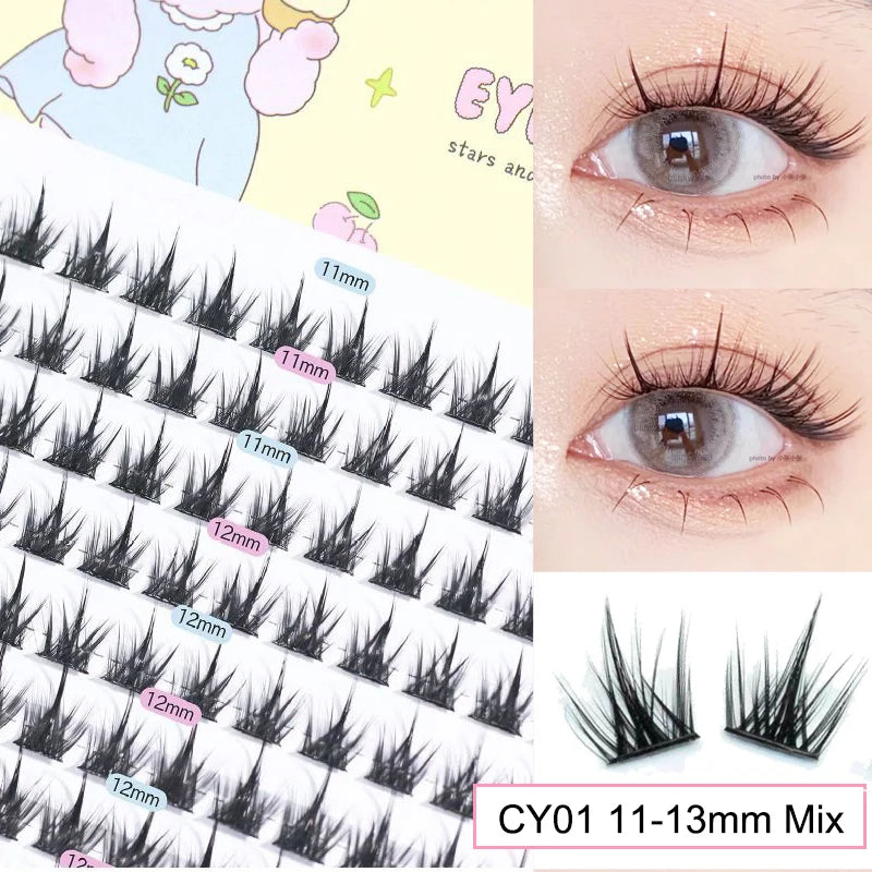 Sunflower Lashes Brown Manga False Eyelashes Natural Soft  Large Capacity Anime Eyelashes Douyin Wanghong Makeup Anime Eyelashes