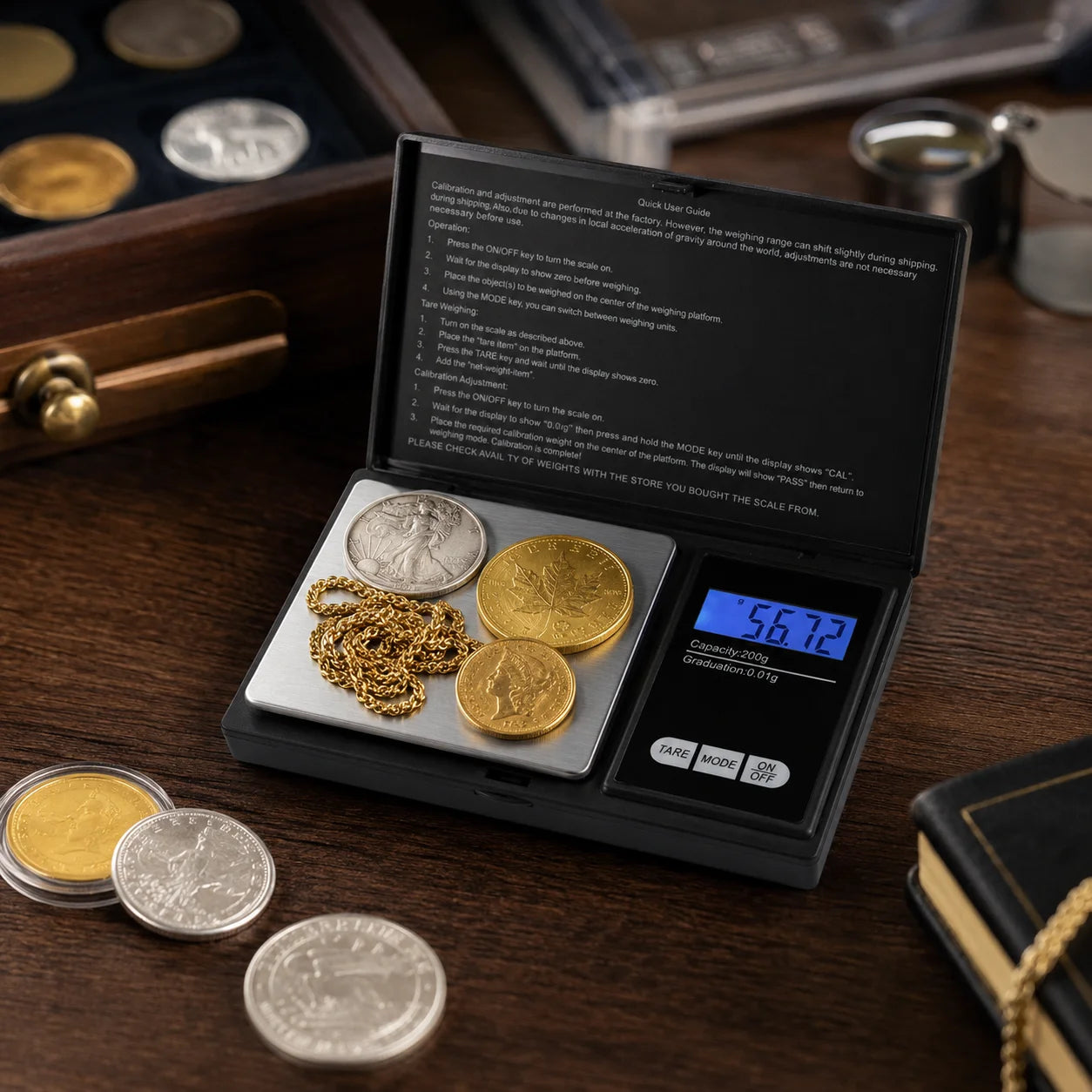 Mini Electronic Scale Pocket Digital Scale for Gold Sterling Silver Jewelry Scale Precision Scale 200/500g/1000gX0.01g/0.1g
