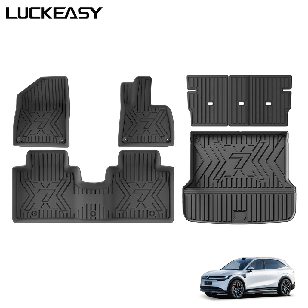 LUCKEASY Left /Right Drive for Zeekr 7X 2024-2026 Car Floor Mats Cargo Liner Backrest Trunk Pad Foot Mat All Weather Accessories