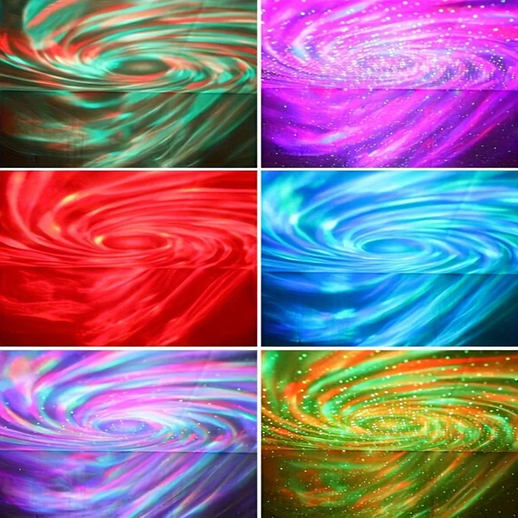 RGB Galaxy Aurora Projection Lamp USB Powered Remote Control Auto Rotate Star Night Light For Bedroom Home Theater Ornament