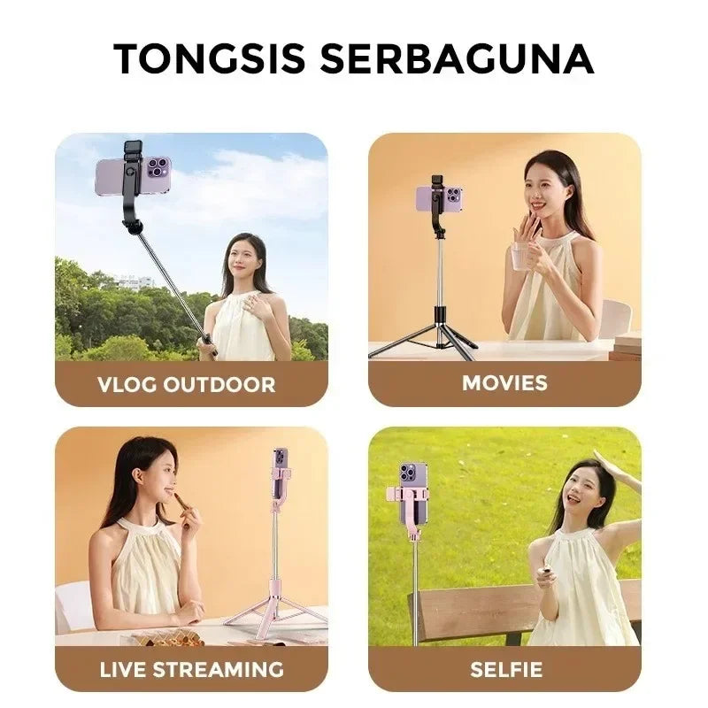 Ultra Long 1700mm Selfie Stick with Bluetooth Remote Portable Phone Holder And Fill Light Tripod Stand for Live Broadcasts