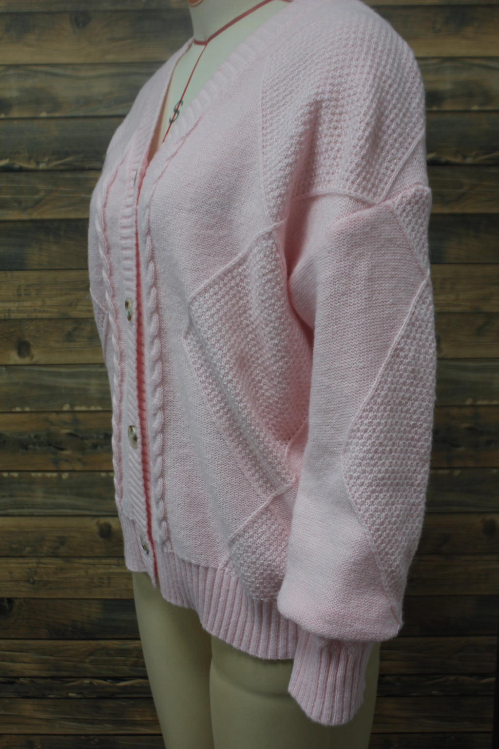 Women V Neck Cable Knit Cardigan Fuzzy Soft Long Sleeve Button Down Loose Casual Fall Winter Pocket Sweater Coat