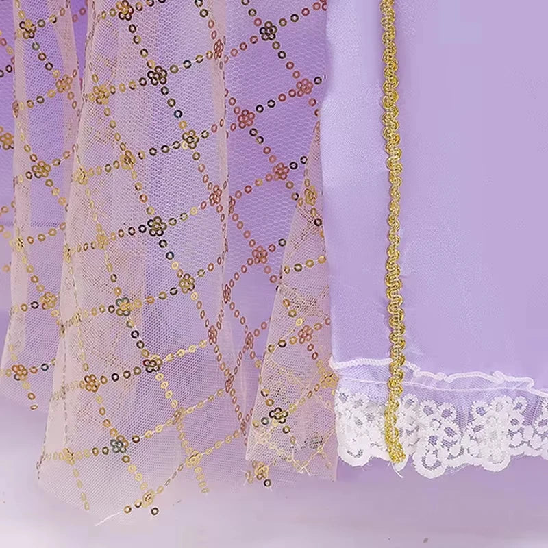 Rapunzel Princess Dress for Girls Tangled Cosplay Costume Kids Halloween Christmas Carnival Birthday Party Fancy Clothes