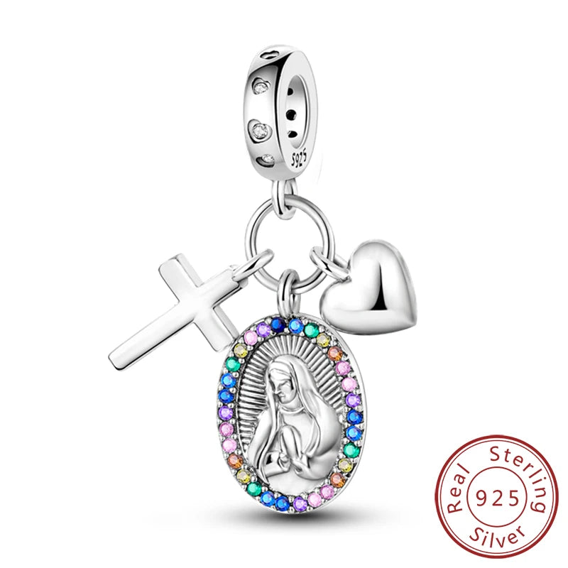 Hot Sale Charm Bead Pendant 925 Sterling Silver Firefly Love Heart Cats Dogs Sunflower Charm for Bracelet Women DIY Jewelry Gift