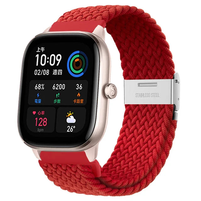 20mm 22mm Braided solo loop For Amazfit GTS 4/2/2e/GTS2 Mini/GTR 4/2/2e/3/Pro 47mm stratos Bracelet Watch band Amazfit bip strap