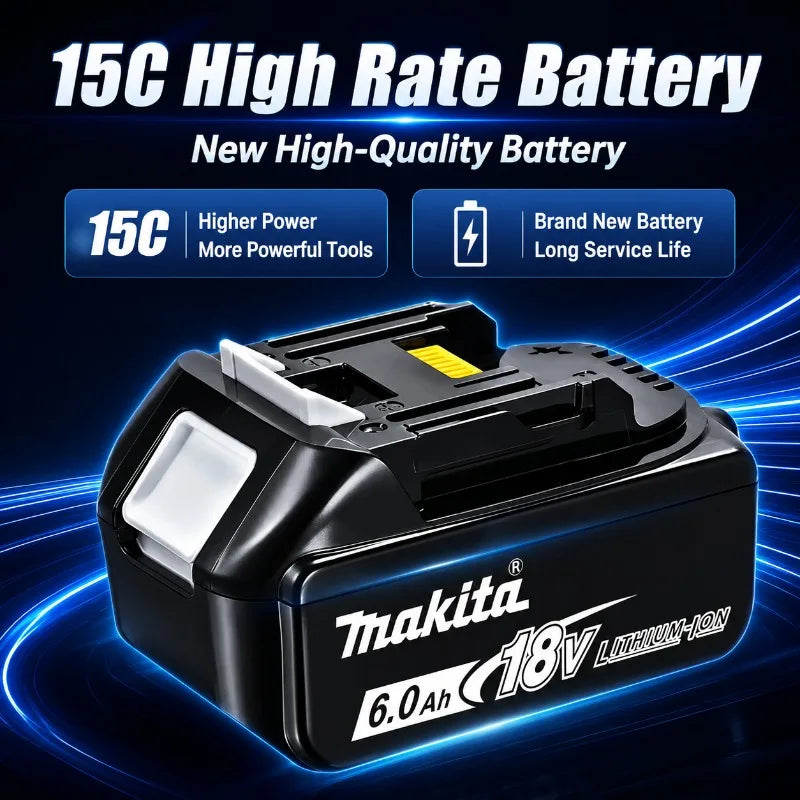 100% Genuine Makita 18V Battery 5Ah 6Ah 9Ah, Replacement for BL1860B BL1850B BL1840 BL1830 BL1815 Power Tool Battery