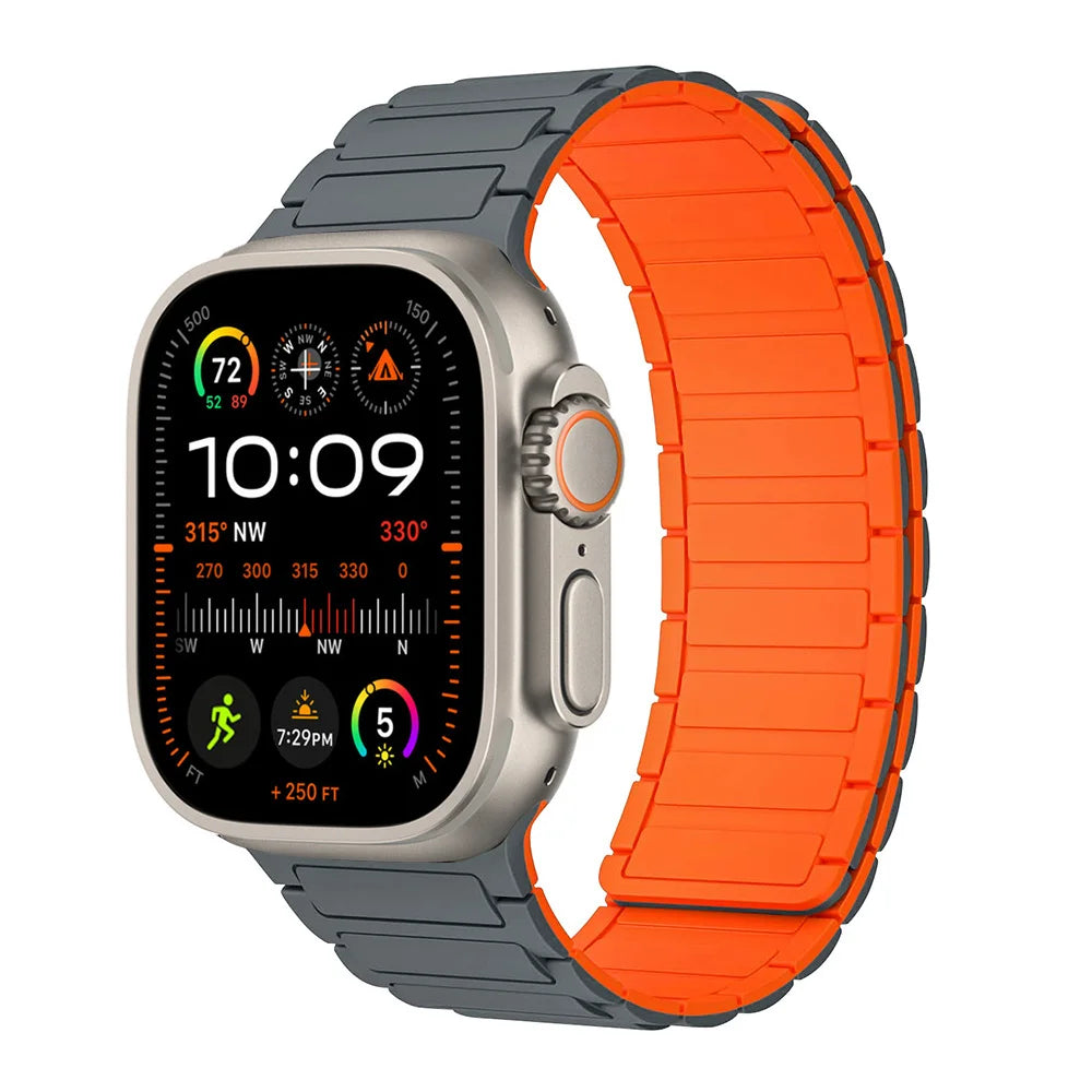 Magnetic Strap for Apple Watch Band 45mm 44 mm 40mm 46mm 41mm 42mm 38 Silicone Bracelet iWatch Series 8 7 6 Se 9 10 Ultra 2 49mm