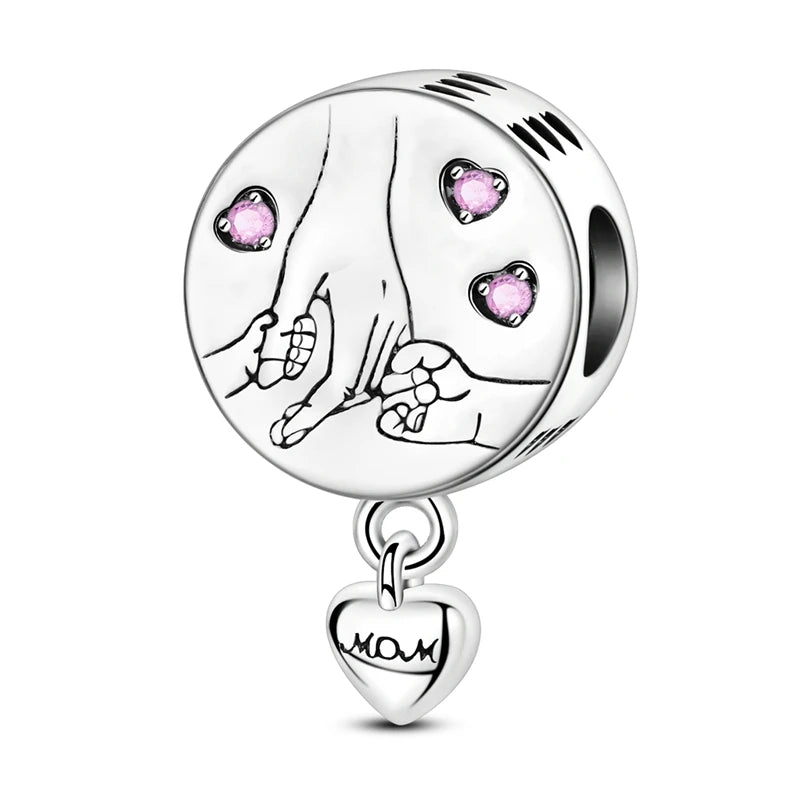 Charms Beads 925 Sterling Silver Tree of Life Peach Heart Sweet Love Charms Fit Pendants Bracelets Necklaces Women Jewelry Gift