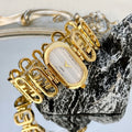 Designer Flat Oval Dial Double-F Chain Bracelet Fashion Watch for Women