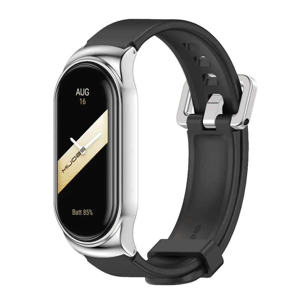 For Mi Band 10 9 8 7 6 5 Strap Silicone Wristband for Mi Band 9 Leather Strap For Mi band 8 Bracelet MiBand Metal Wristbands