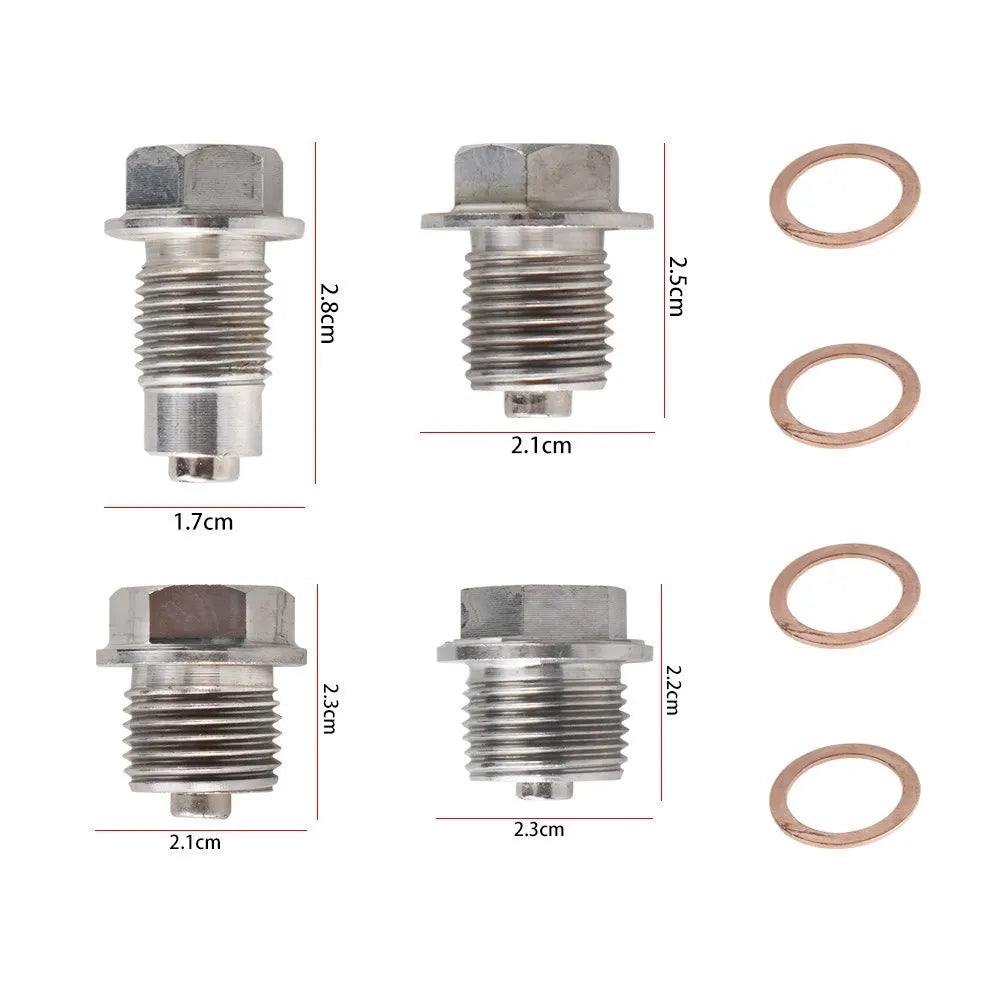 New Stainless Steel Magnetic Oil Drain Plug M12x1.25 M14x1.5 M16x1.5 M18x1.5 Oil Drain Sump Nut Auto Parts Silver OS-1003-M12