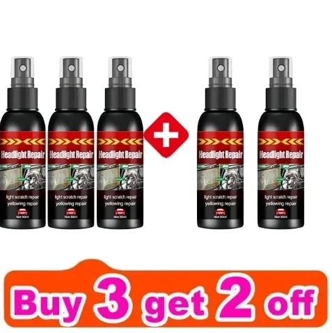 Car Headlight Restoration Fluid - Fast Remove Yellowing & Scratches, Restore Clarity & Shine, Enhance Night Driving Safety