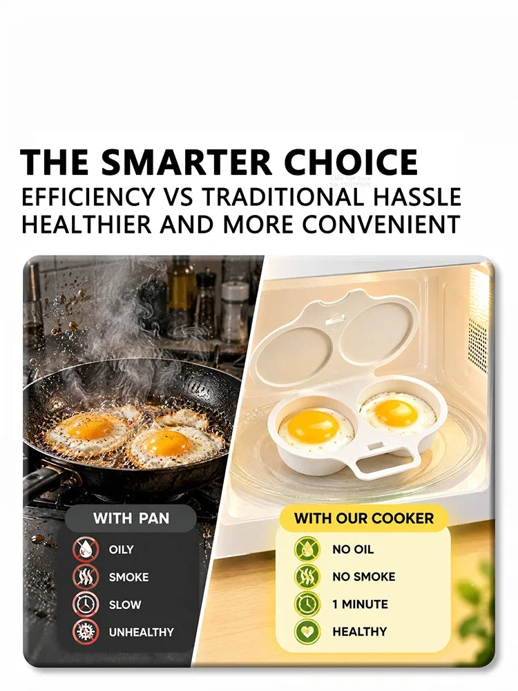Aoifn Food Grades Plastic Microwave Egg Cooker Heat Resistant Kitchen Cooking Mold Egg Fryer Easy To Clean Steamed Egg Box