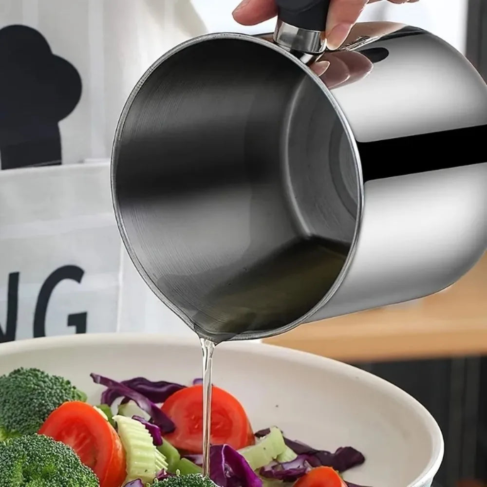 Stainless Steel Oil Filter Cup Kitchen Oil Storage Bottle Leak Proof with Removable Strainer for Storing Frying Oil Kitchenware