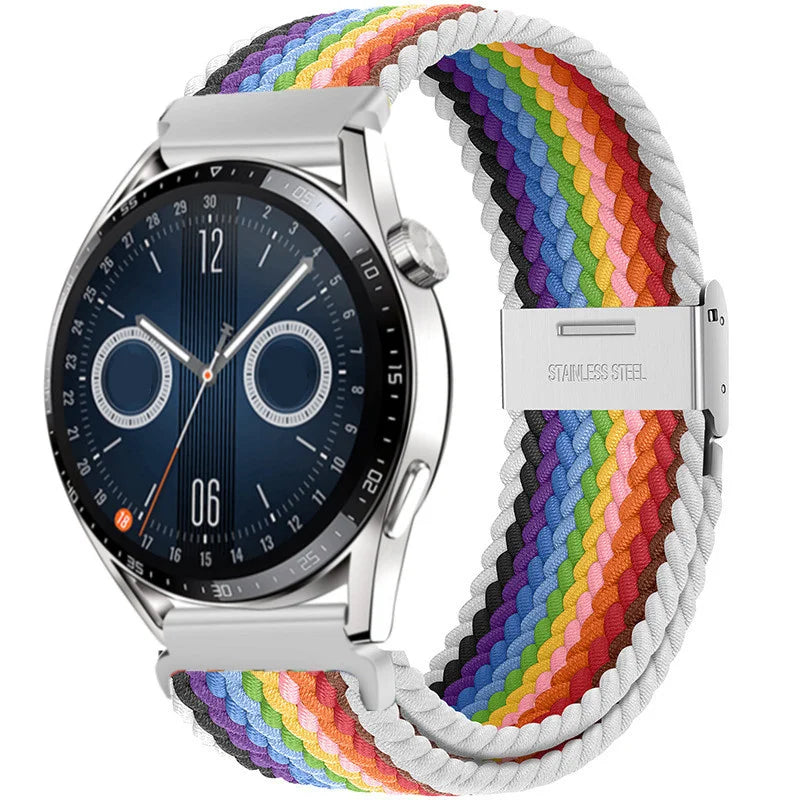 22mm 20mm Nylon Strap For Samsung Galaxy Watch 6 5 4/Gear S3 Magnetic Buckle Metal Adjustment Band For Huawei IWatch 4 GT2/3 Pro