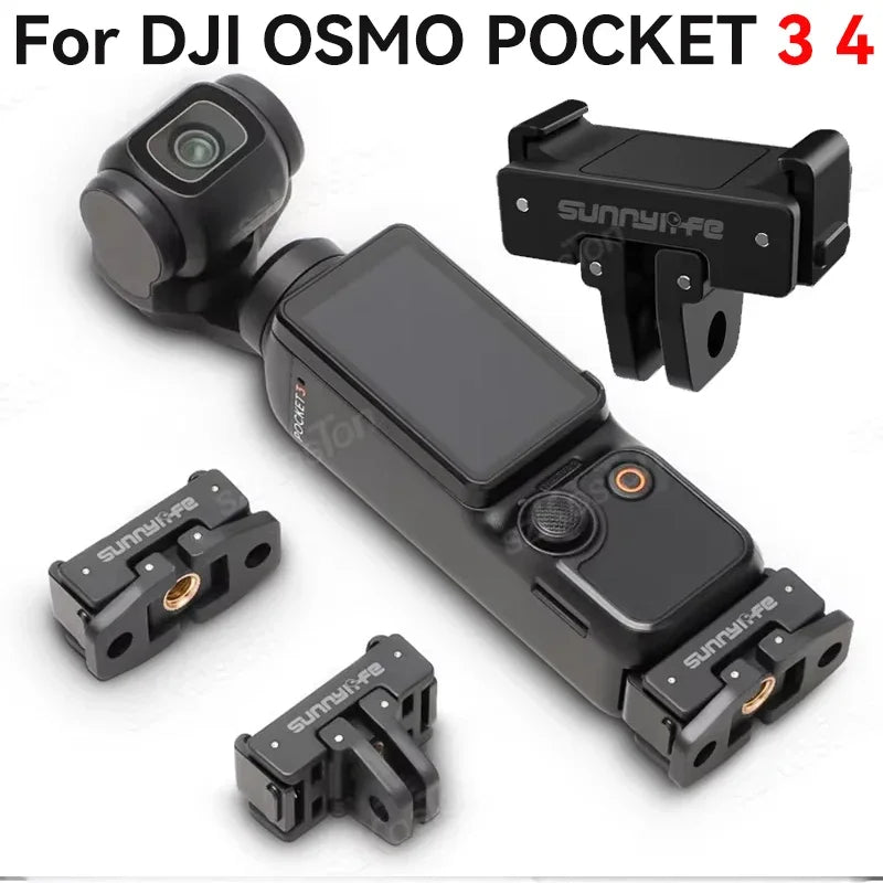 Quick Release Mount Adapter For DJI OSMO Pocket 4 3 Camera Foldable Extension Bracket Tripod Adapter with 1/4" Screw Hole