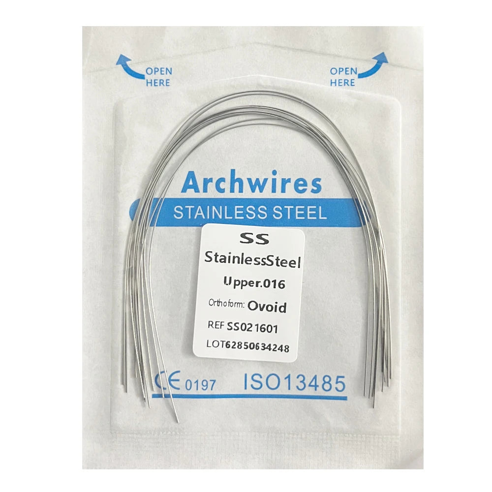 10pcs/pack Dental Orthodontic Stainless Steel Round/Rectangular Wire Ovoid Form Dentist Material Dental Arch Wire