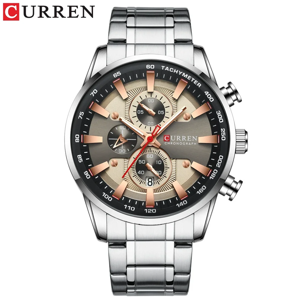 Men six-pin multifunctional quartz watch Waterproof round calendar wristwatch Sport Waterproof Wrist Chronograph Date Watches