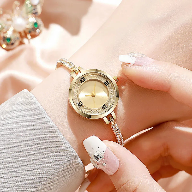 New Fashion Rhinestone Women's Watch Fine Strap Female Analog Quartz Watches Clock Gift Reloj Mujer