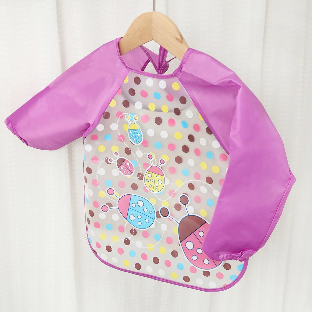 Waterproof EVA Full Sleeve Baby Bibs Children Apron Long Sleeve Feeding Smock Kids Eating Breastplate Infant Scarf Clothing