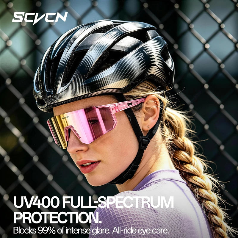 SCVCN New Outdoor Sport Cycling Sunglasses MTB Bike Cycling Hiking Eyewear Running Ultralight Men Women Pickleball UV400 Glasses