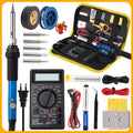 19-IN-1 Soldering Iron Kit Welding Tool Soldering Kit with LCD Digital Multimeter 60W Soldering Iron 5 Extra Tips EU/US Plug