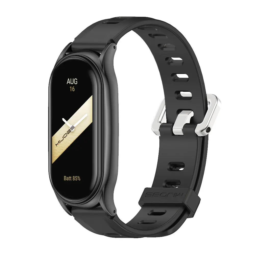 For Mi Band 10 9 8 7 6 5 Strap Silicone Wristband for Mi Band 9 Leather Strap For Mi band 8 Bracelet MiBand Metal Wristbands