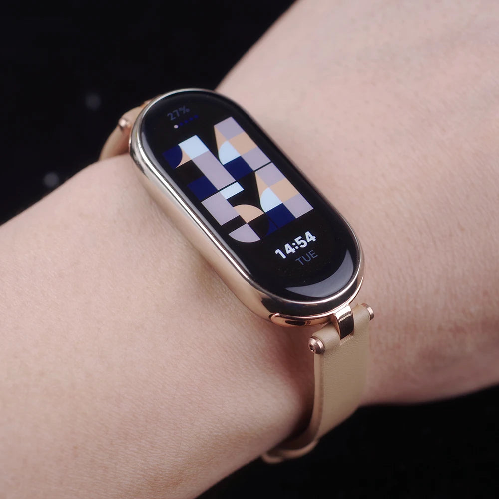Mi Band 9 10 8 7 6 5 Strap for Xiaomi Smart Band 8 Bracelet NFC Global Version Leather Watch Band Mi 8 Wristband Miband 9 10