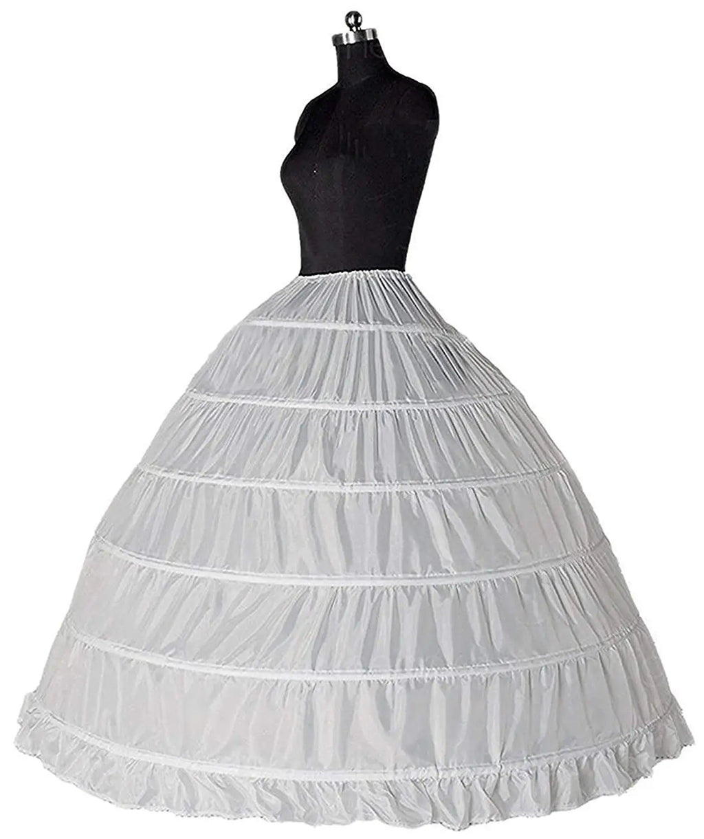 Babyonlinedress 6 Hoops Crinoline Ball Gown Wedding Petticoat Fluffy Underskirt Mariage Half Slips Wedding Accessories