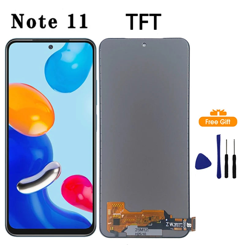 New AMOLED Display For Xiaomi Redmi Note 11 11S Touch Screen Digitizer Assembly For Redmi Note 11S 2201117SG Display Replacement