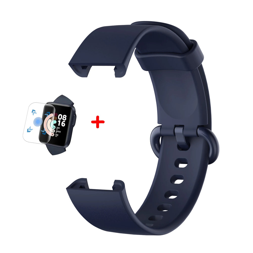 Silicone Straps for Redmi Watch 2 Lite Poco Watch Replacement watchband Bracelet for Xiaomi Watch Lite With Screen Protector