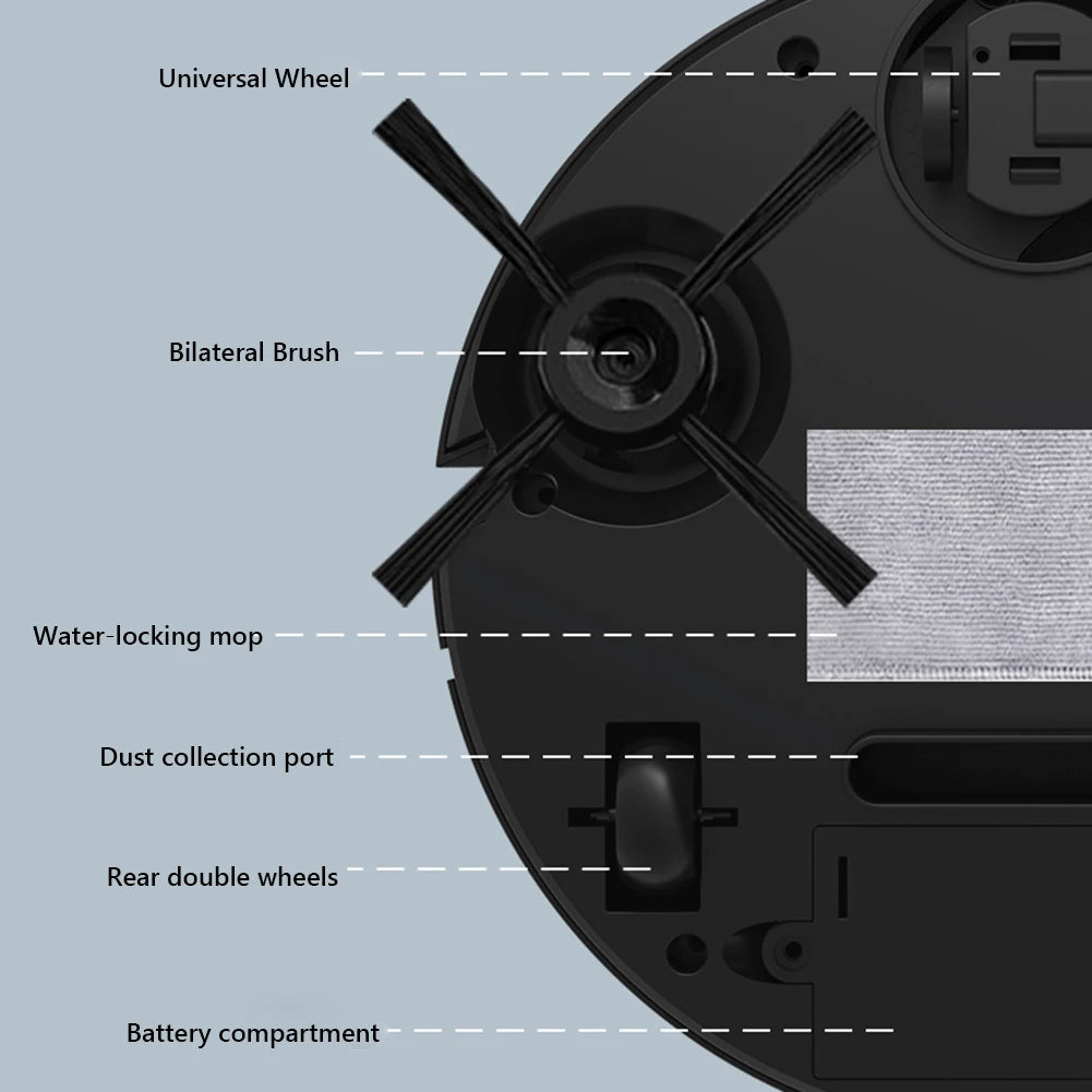 3 in 1 Sweeping Robot Vacuum Cleaner Mopping Smart Home USB Rechargeable Vacuum Mop Robot Sweep Floor Robot for Home Office