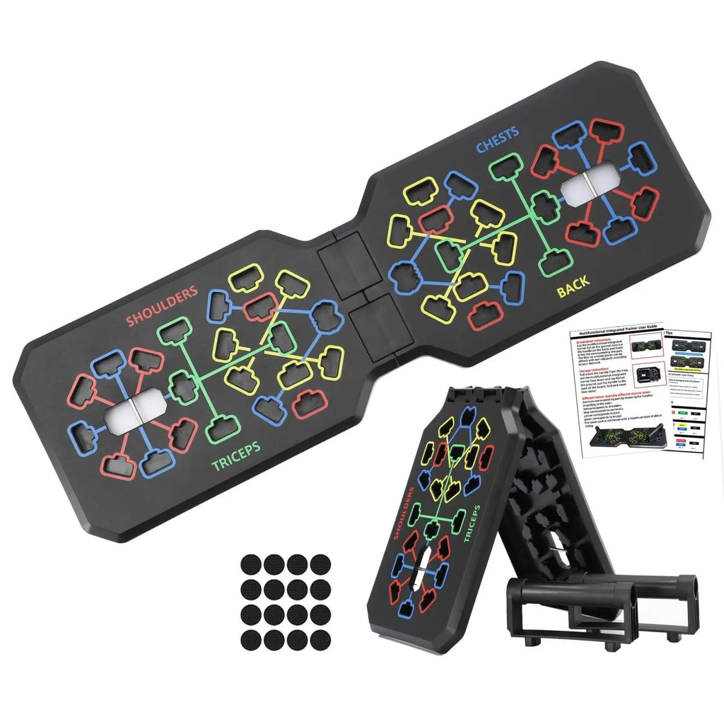 Portable Multifunctional Push-up Board Set With Handles Foldable Fitness Equipment For Chest Abdomen Arms And Back Training