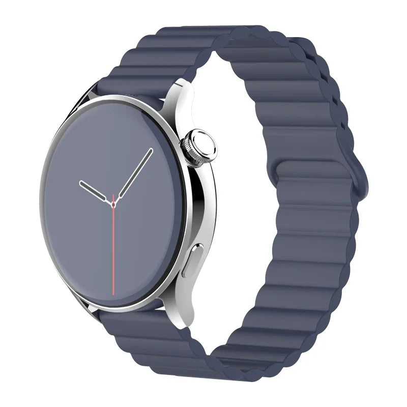 20mm 22mm Magnetic Loop band For Samsung Galaxy watch 6/5 pro/4/Classic/active 2 Silicone link bracelet huawei GT 2-2e 3-4 strap
