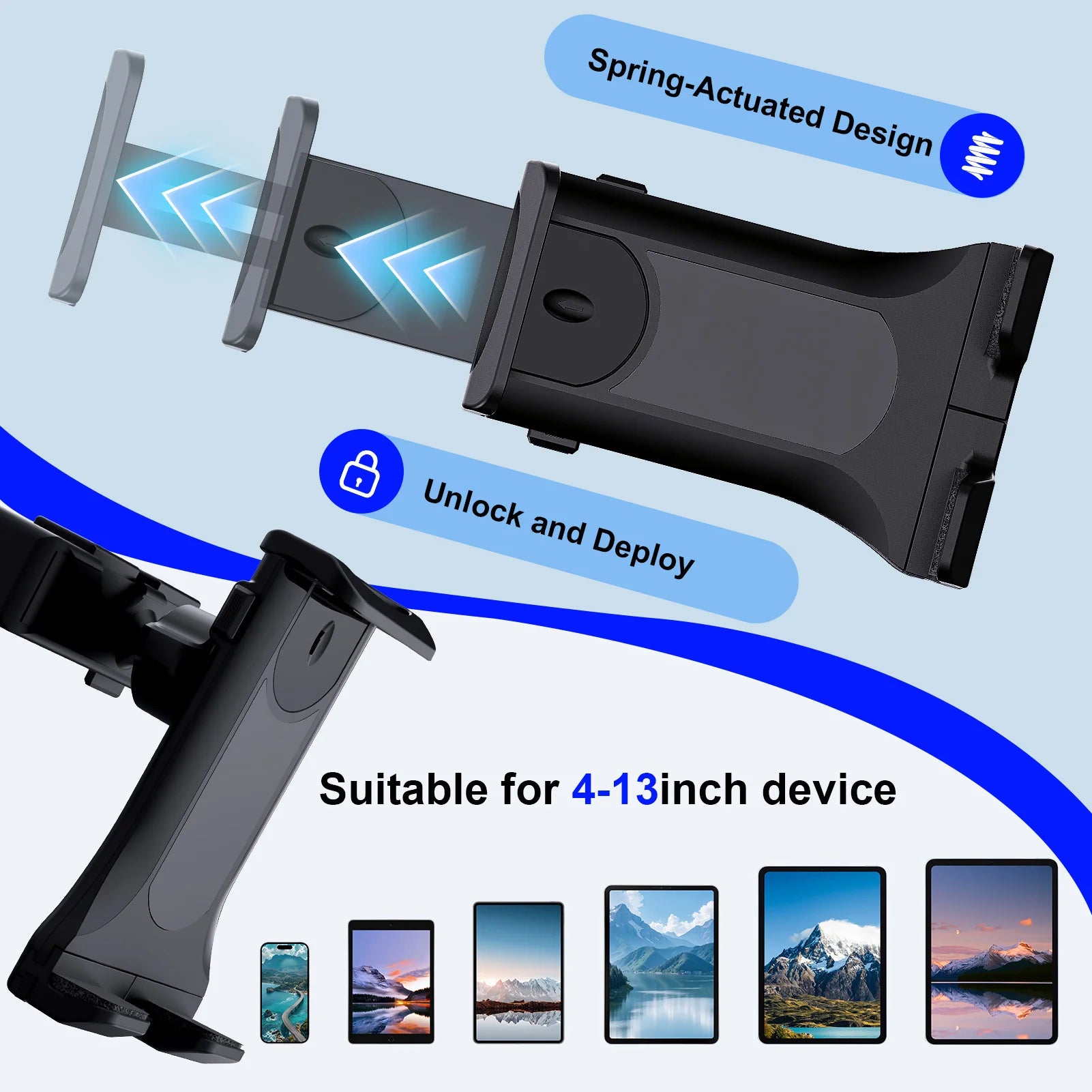 Universal Car Tablet Holder Suction Cup Stand for iPhone Samsung iPad Pro Air4-13'' Galaxy Tab Dashboard Cellphone Bracket Mount