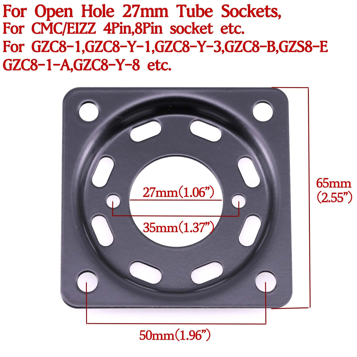 1PC Vacuum Tube Shock Proof Iron Plate Tube Socket Mounting Plate 2A3 300B  KT88 EL34 6V6 KT66 6550 Hifi Audio Tube Amplifier