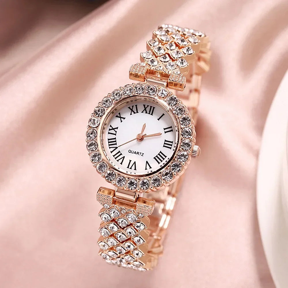 Fashion Women's Watches Simple Starry Sky Dial Luxury Quartz Watch Women Clock Gold Pointer Wristwatch for Women Boxless
