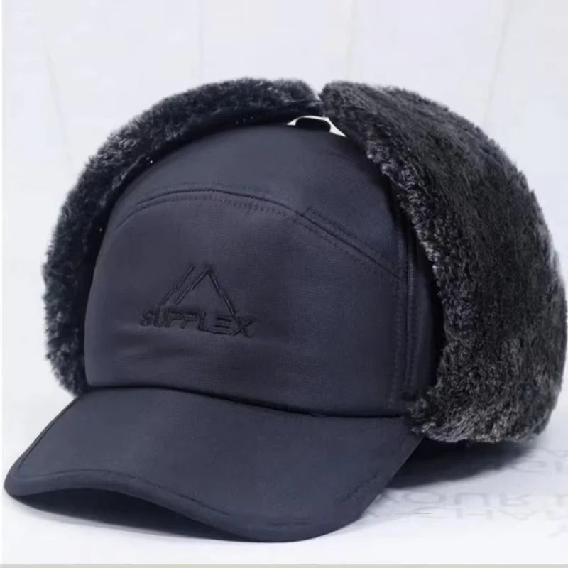 Winter Warm Thickened Artificial Fur Baseball Hat Men's and Women's Skiing Soft Extreme Cold Hat Fishing Hat Outdoor