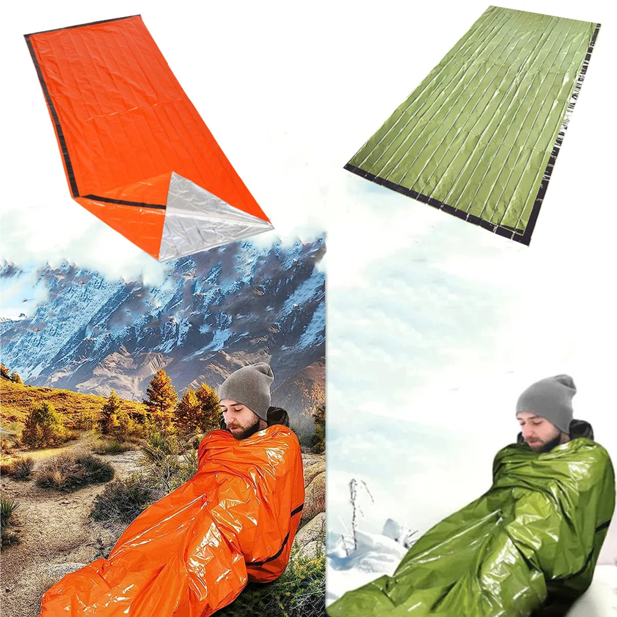 1、PERFECT EMERGENCY BAG: The emergency sleeping bag serves as your emergency blanket, survival shelter, and emergency bivy sack